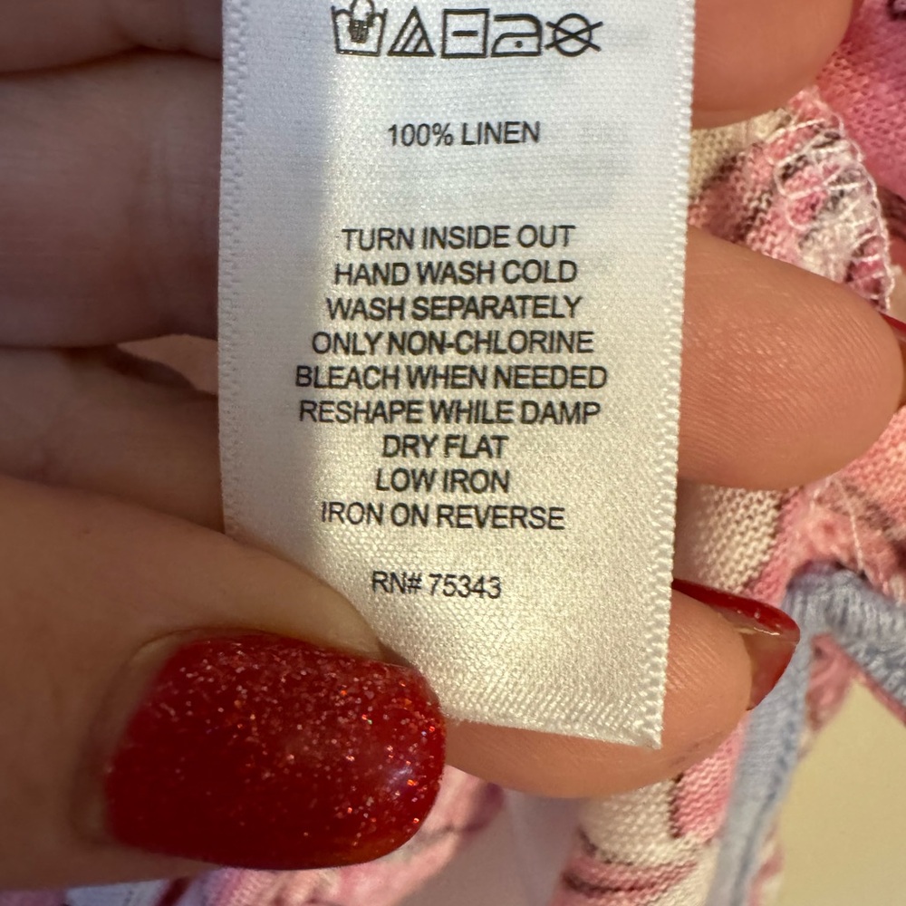 GORGEOUS     Floral Cap Sleeve Linen Top   LARGE         #2 - Picture 6 of 8